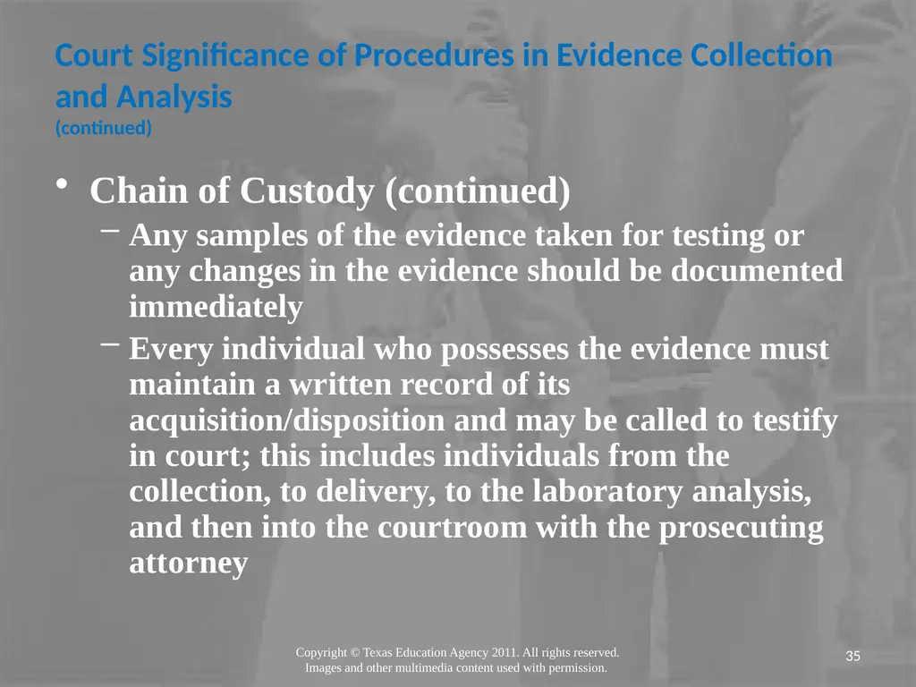 Legal Systems Forensic Science Copyright and Terms - slide 35 of 38