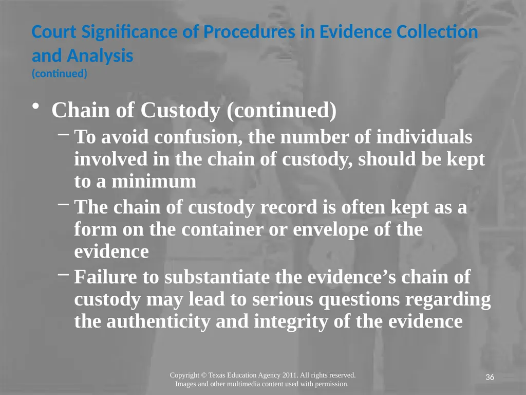 Legal Systems Forensic Science Copyright and Terms - slide 36 of 38
