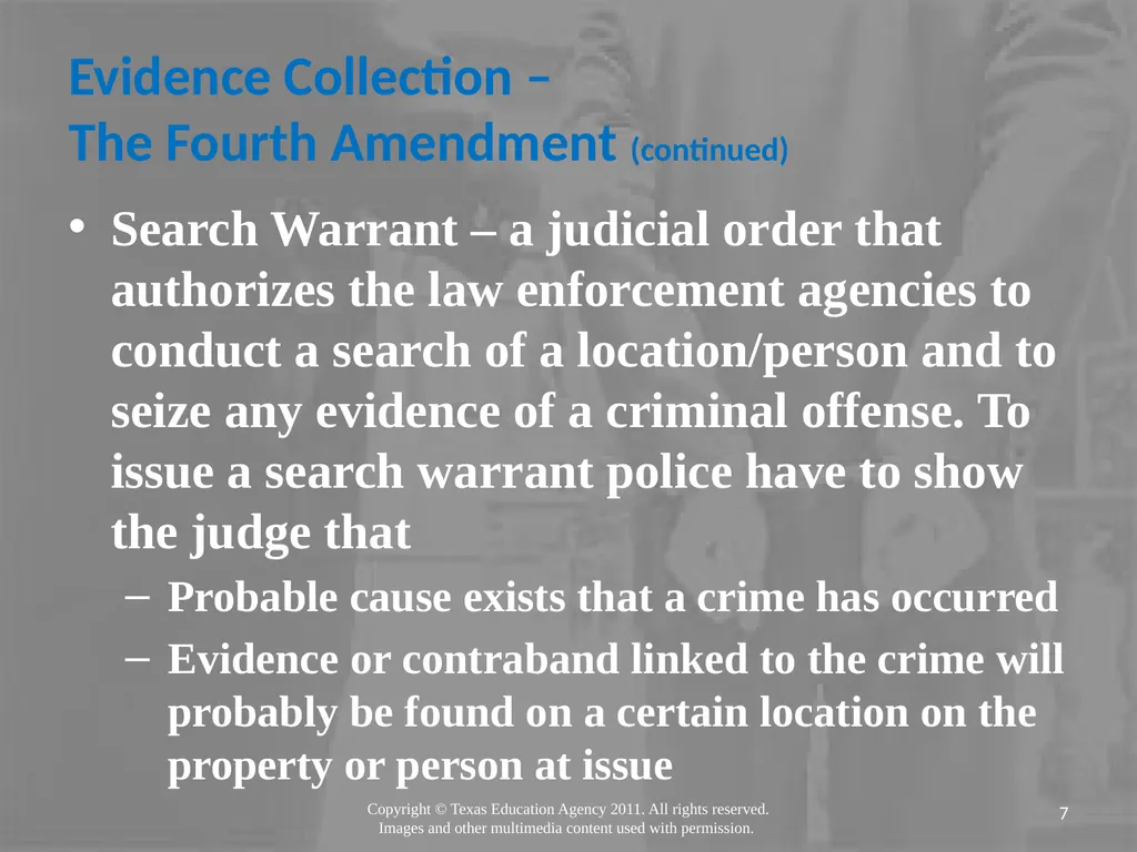 Legal Systems Forensic Science Copyright and Terms - slide 7 of 38