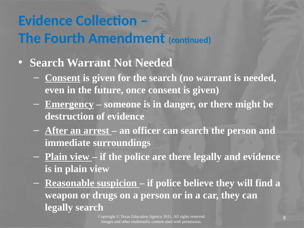 Legal Systems Forensic Science Copyright and Terms - slide 8 of 38