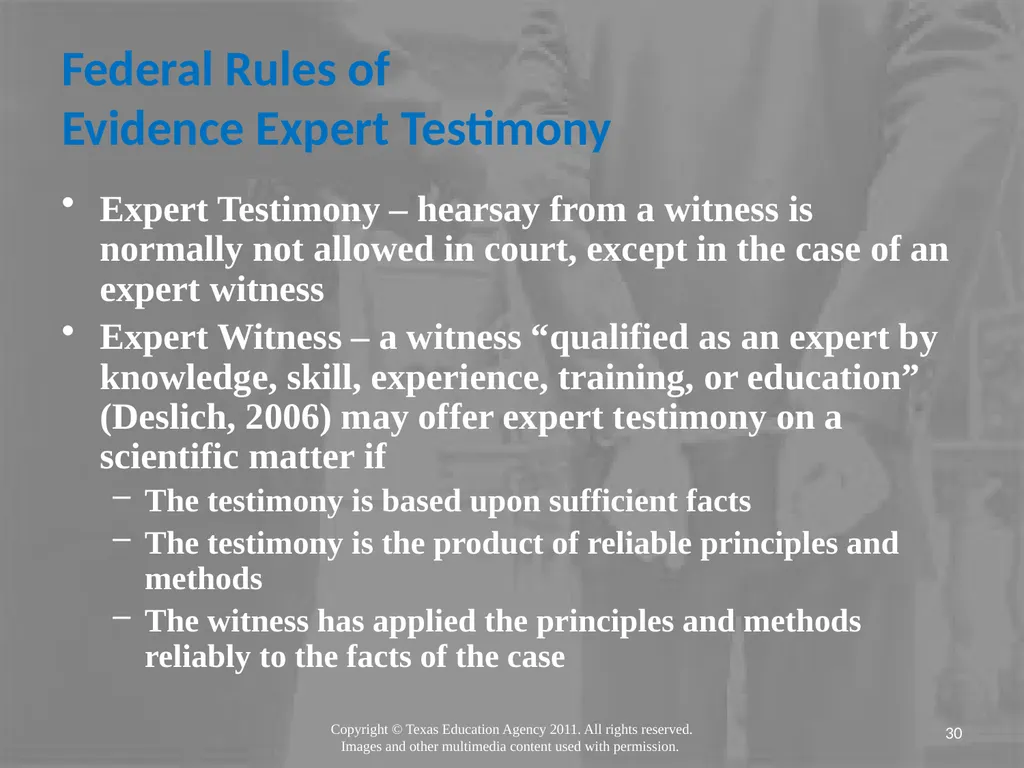 Legal Systems Forensic Science Copyright and Terms - slide 30 of 38