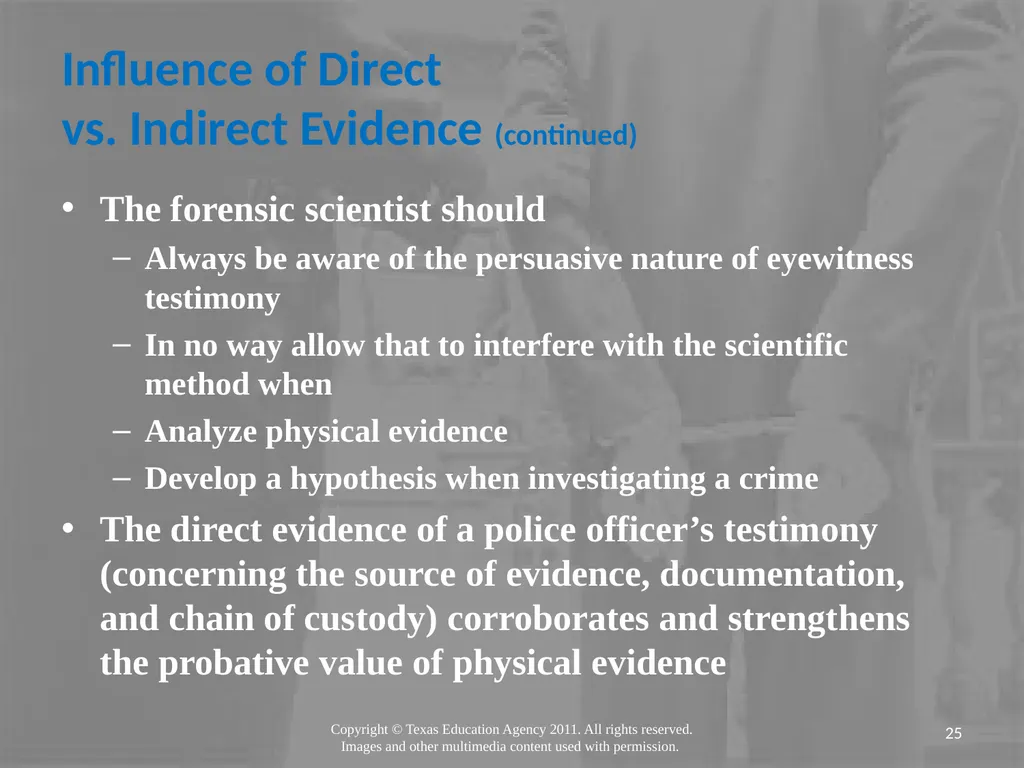 Legal Systems Forensic Science Copyright and Terms - slide 25 of 38