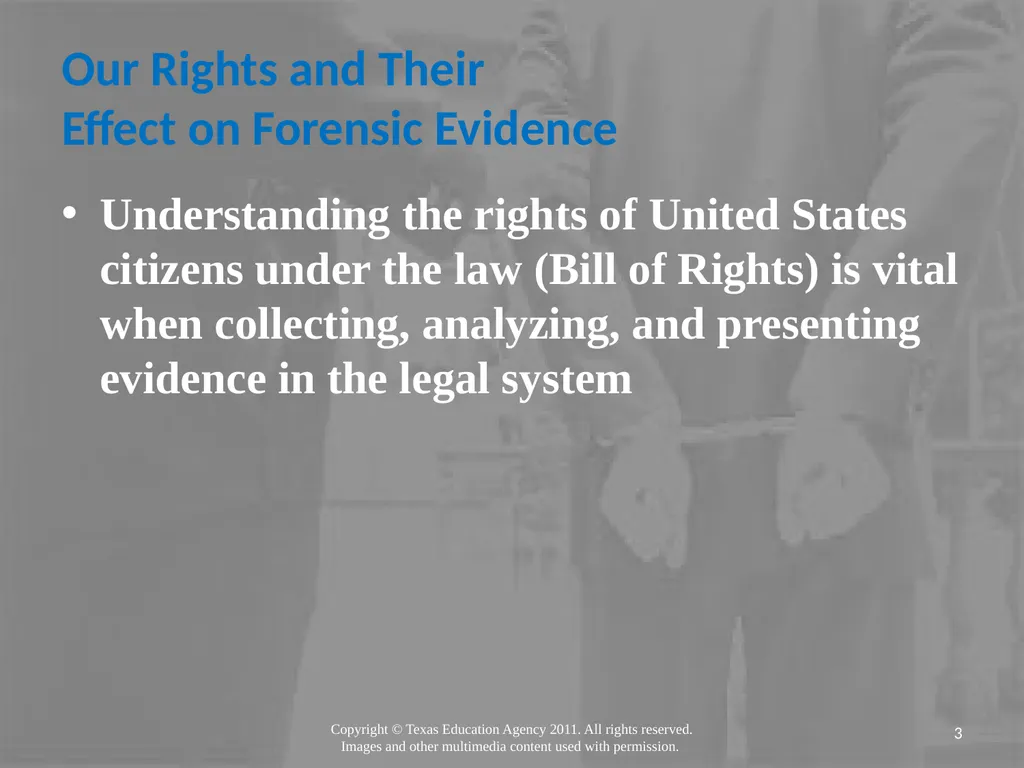 Legal Systems Forensic Science Copyright and Terms - slide 3 of 38