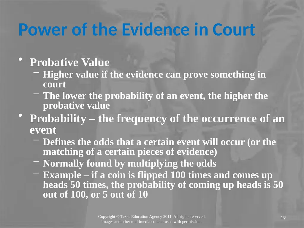 Legal Systems Forensic Science Copyright and Terms - slide 19 of 38