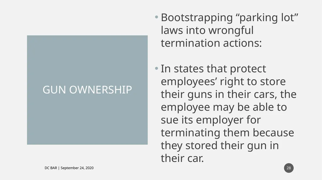 IT DIDN’T HAPPEN AT WORK: CAN THEY FIRE ME ANYWAY? - slide 28 of 63