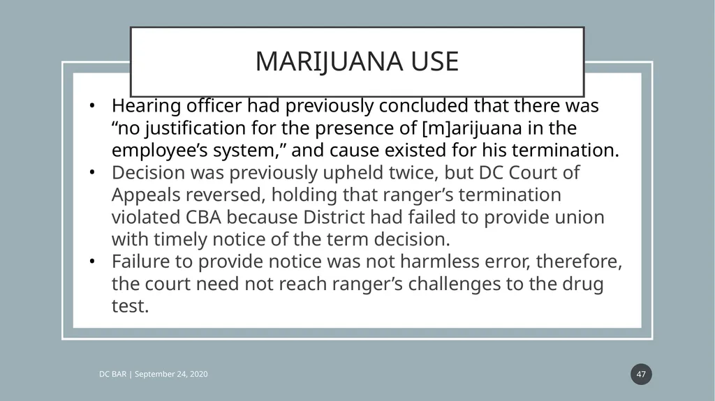 IT DIDN’T HAPPEN AT WORK: CAN THEY FIRE ME ANYWAY? - slide 47 of 63