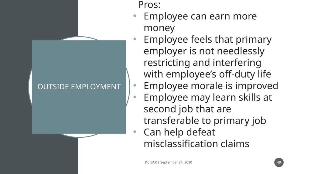 IT DIDN’T HAPPEN AT WORK: CAN THEY FIRE ME ANYWAY? - slide 49 of 63