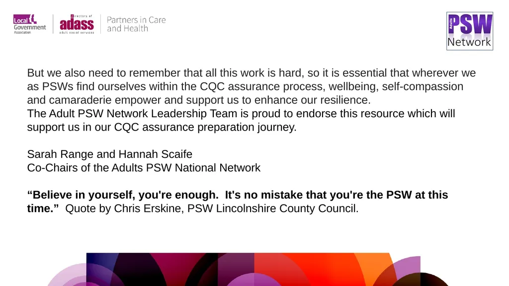 Preparing for CQC assessment A practical resource - slide 4 of 32