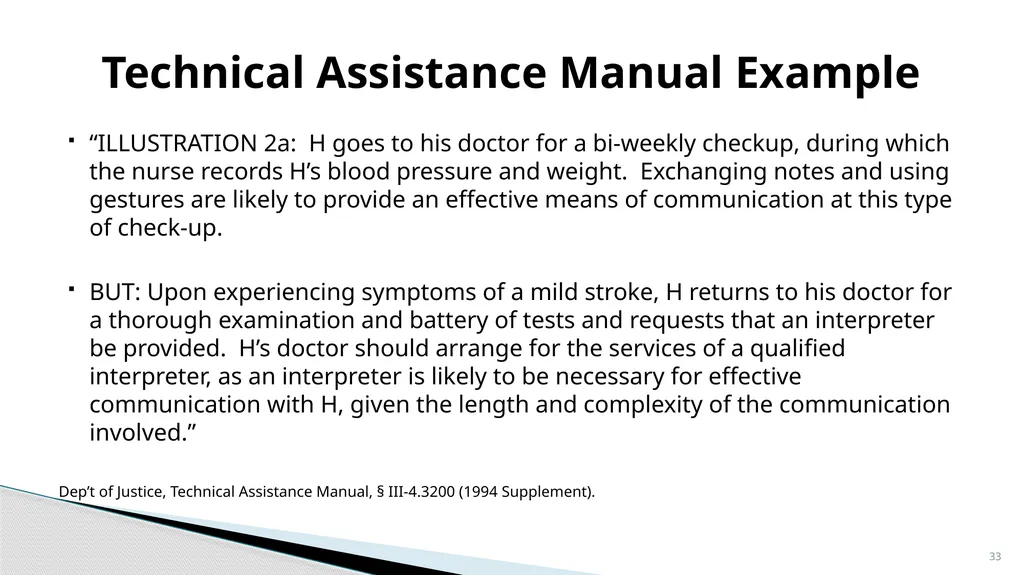Accessible Information and Effective Communication - slide 33 of 85