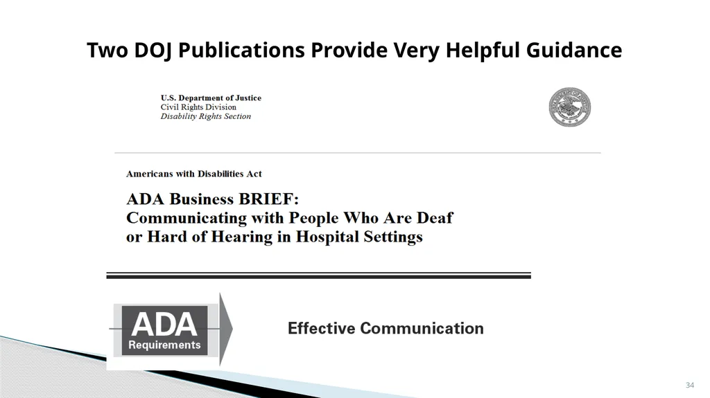Accessible Information and Effective Communication - slide 34 of 85