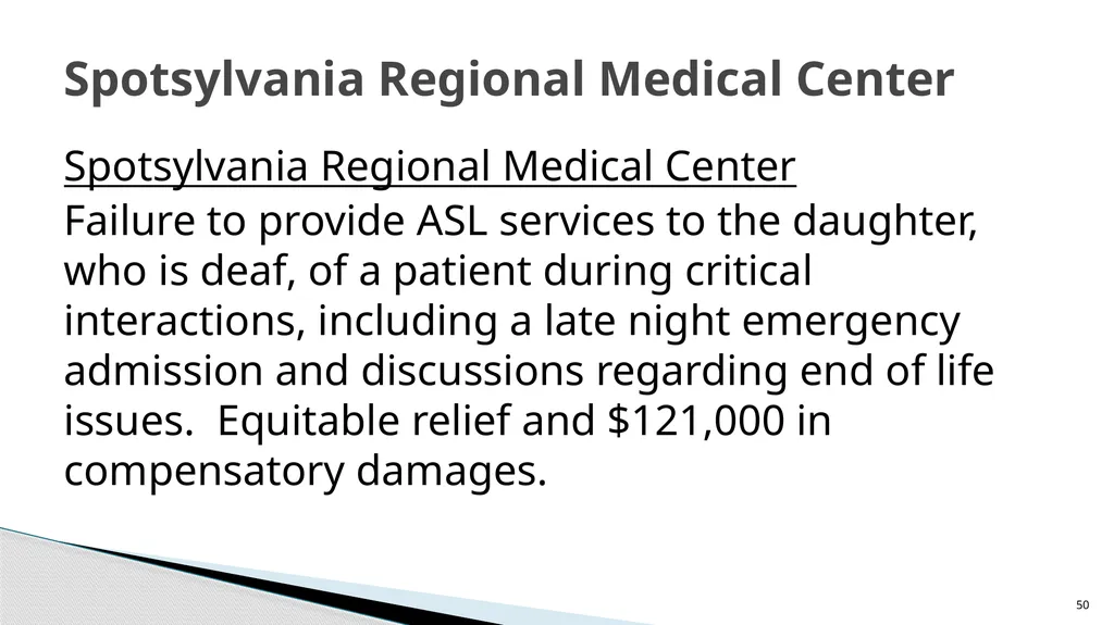 Accessible Information and Effective Communication - slide 50 of 85