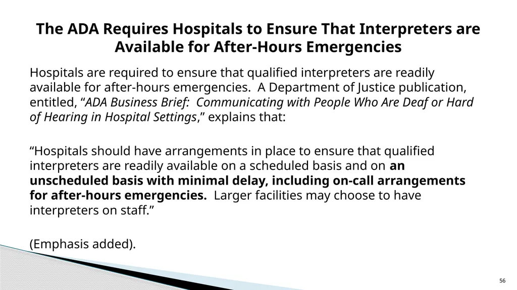 Accessible Information and Effective Communication - slide 56 of 85