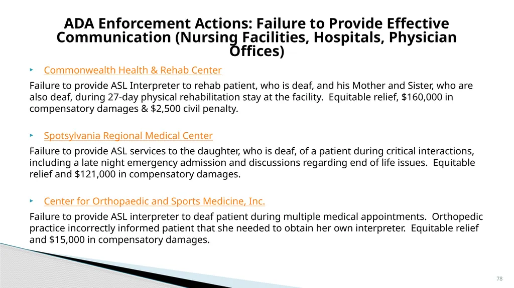 Accessible Information and Effective Communication - slide 78 of 85