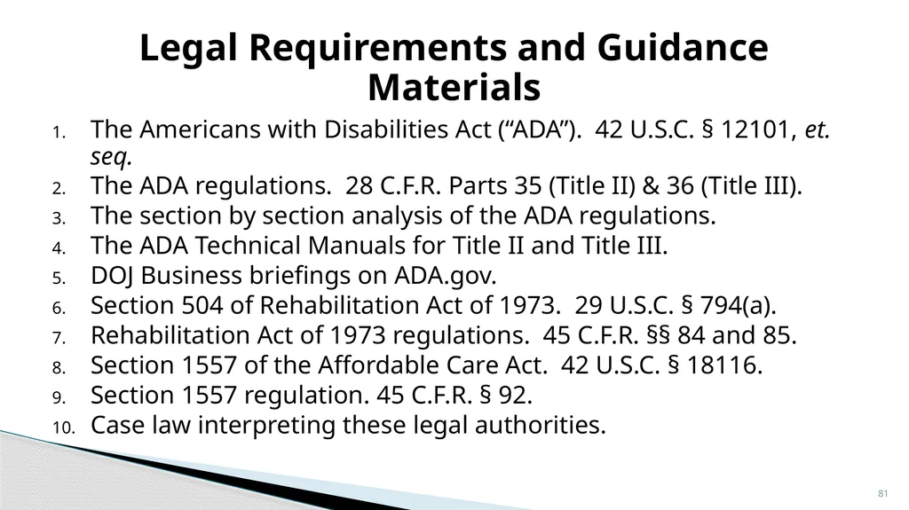 Accessible Information and Effective Communication - slide 81 of 85