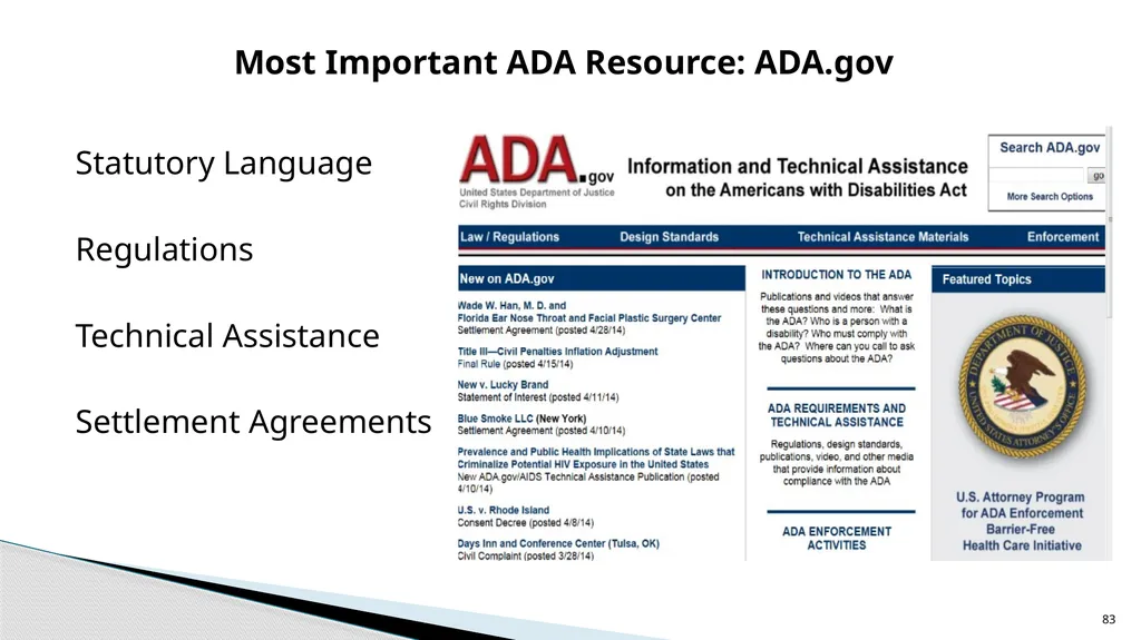 Accessible Information and Effective Communication - slide 83 of 85