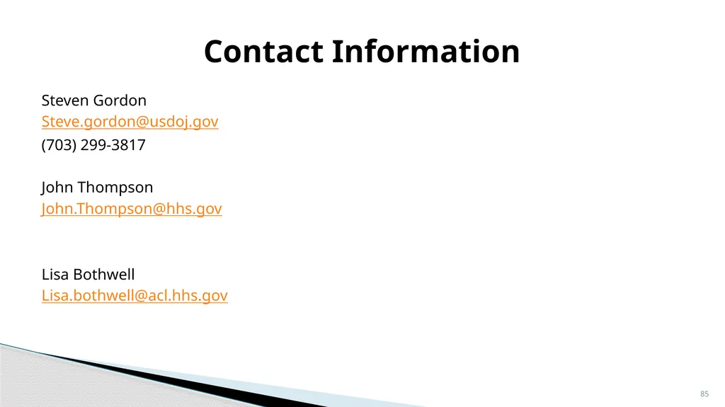 Accessible Information and Effective Communication - slide 85 of 85