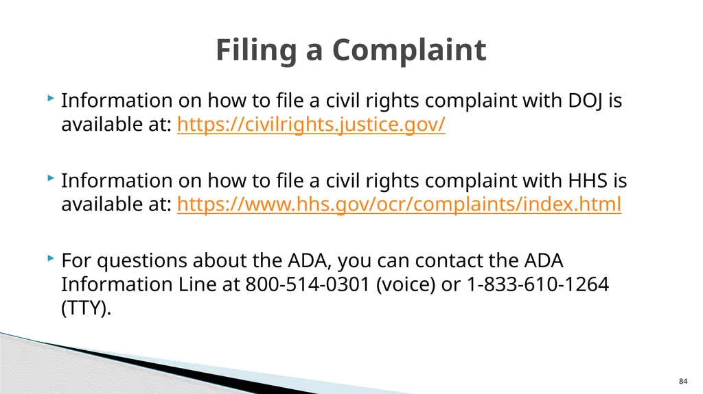 Accessible Information and Effective Communication - slide 84 of 85