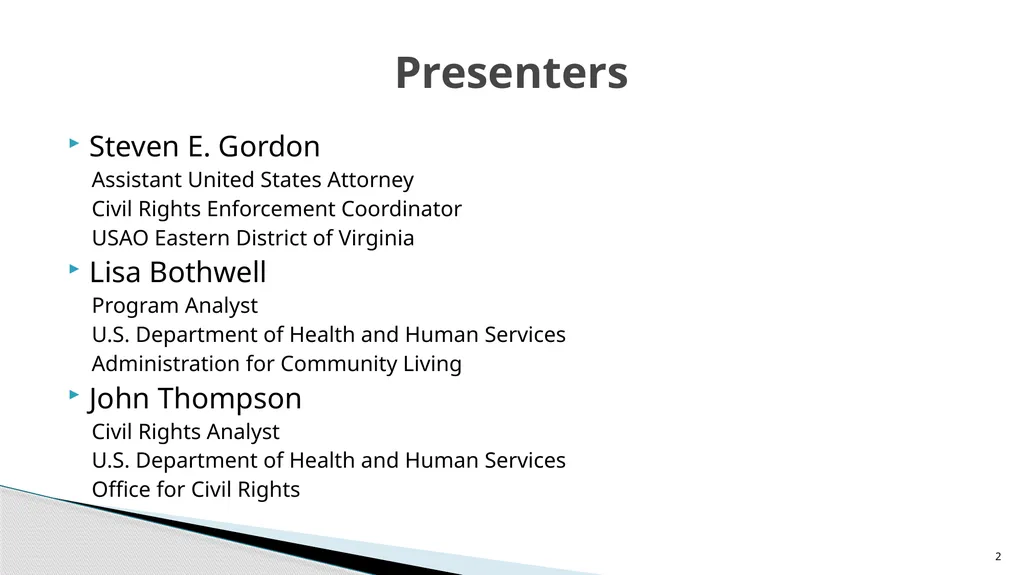 Accessible Information and Effective Communication - slide 2 of 85