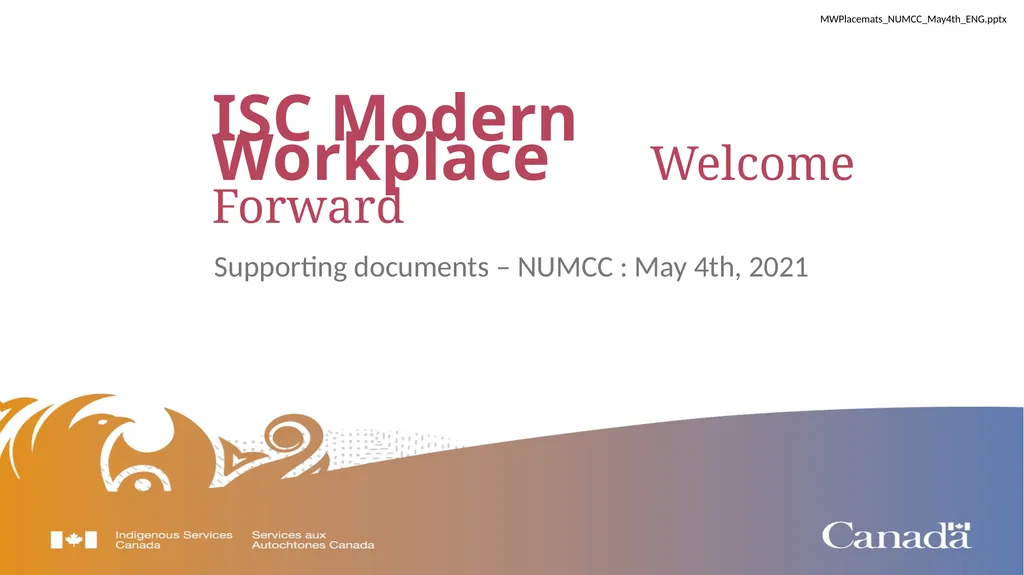 Supporting documents – NUMCC : May 4th, 2021 ISC - slide 1 of 4
