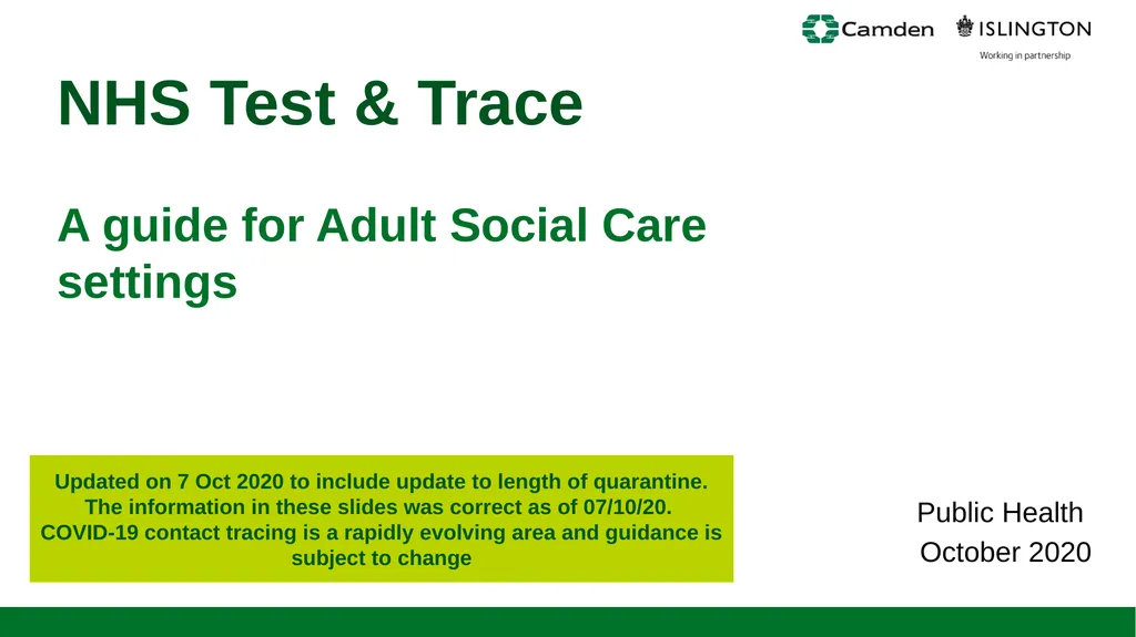 Public Health October 2020 Updated on 7 Oct 2020 - slide 1 of 21