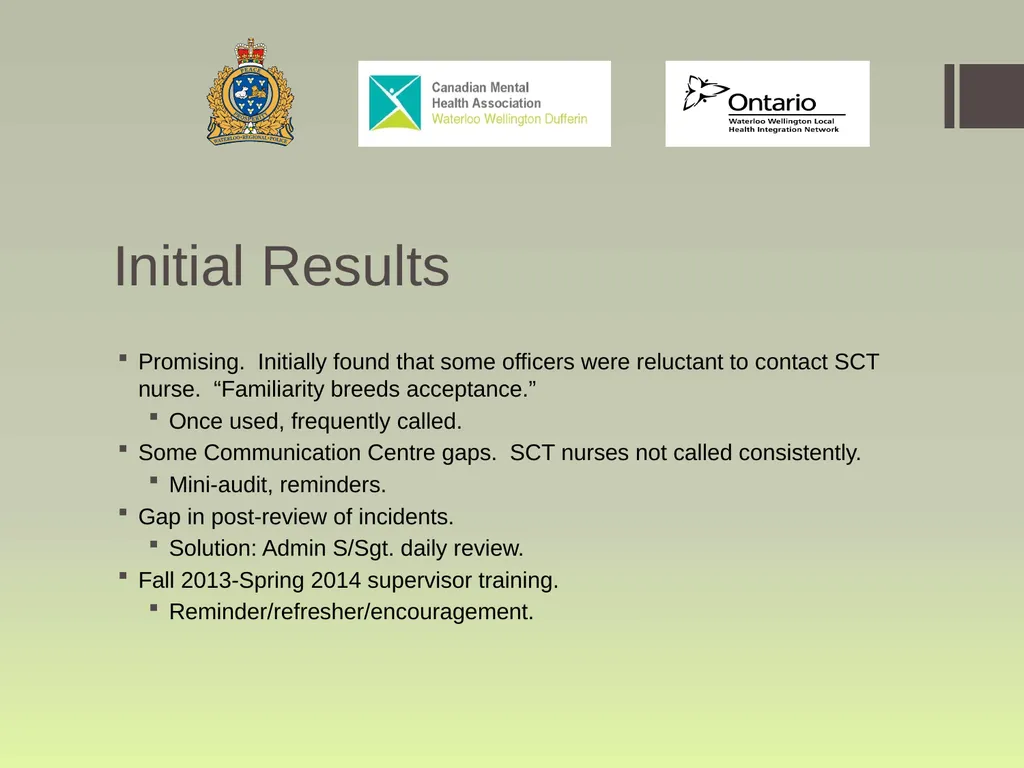 Waterloo Region Specialized Crisis Team Project: - slide 22 of 30