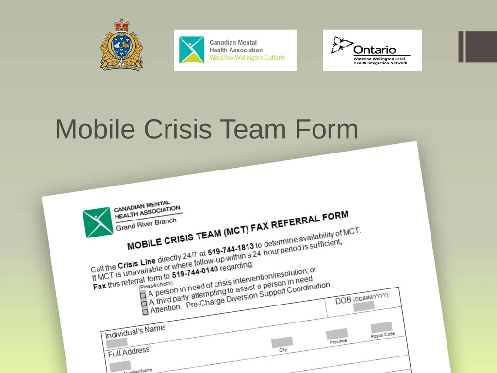 Waterloo Region Specialized Crisis Team Project: - slide 21 of 30