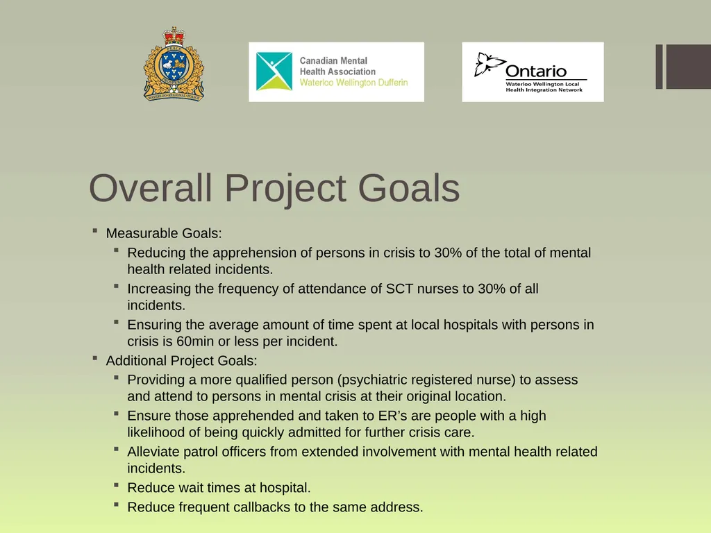 Waterloo Region Specialized Crisis Team Project: - slide 7 of 30