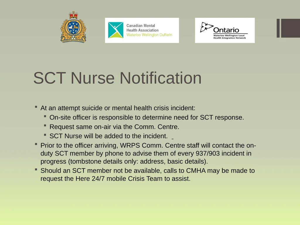 Waterloo Region Specialized Crisis Team Project: - slide 14 of 30