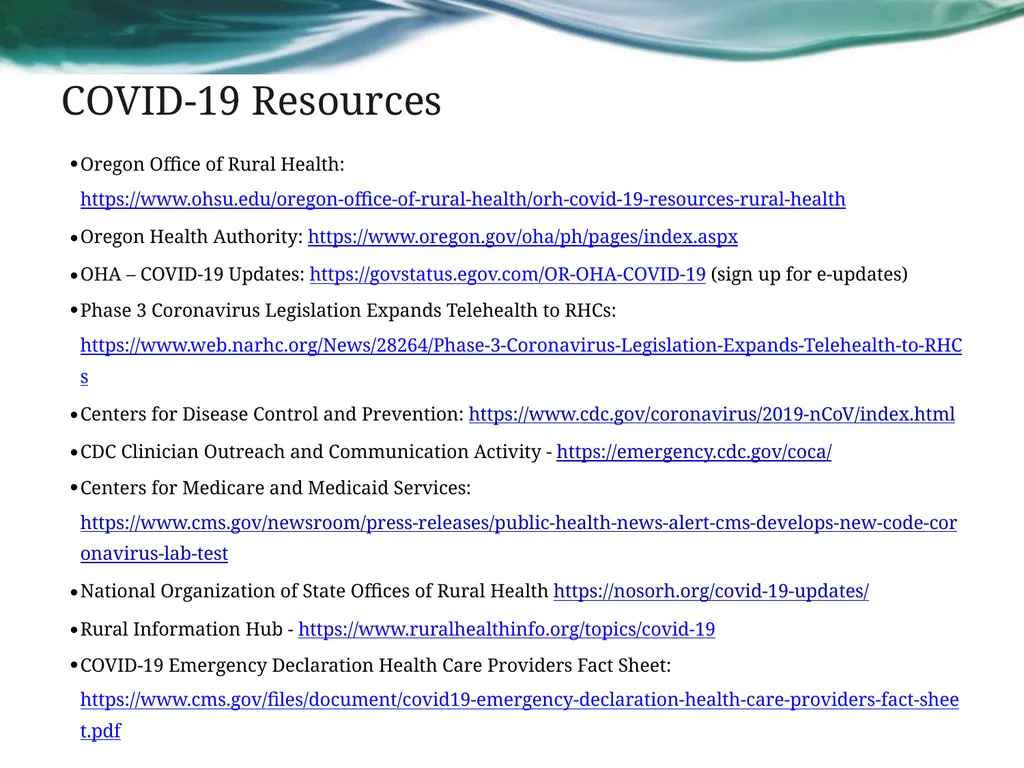 Oregon Office of Rural Health Rural Health Clinic - slide 8 of 11