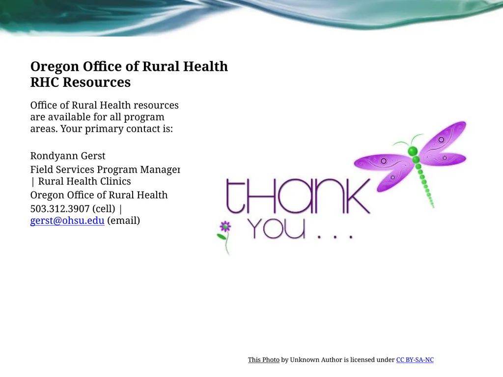 Oregon Office of Rural Health Rural Health Clinic - slide 11 of 11