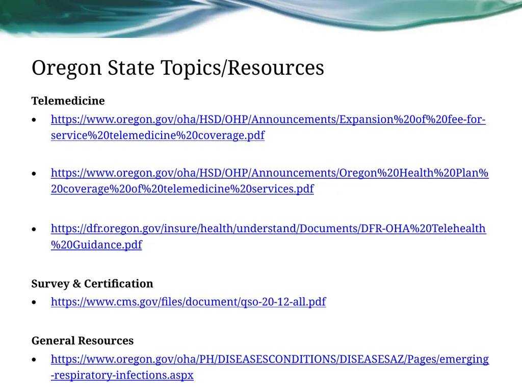 Oregon Office of Rural Health Rural Health Clinic - slide 9 of 11