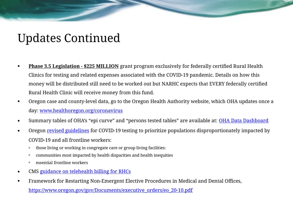 Oregon Office of Rural Health Rural Health Clinic - slide 4 of 11