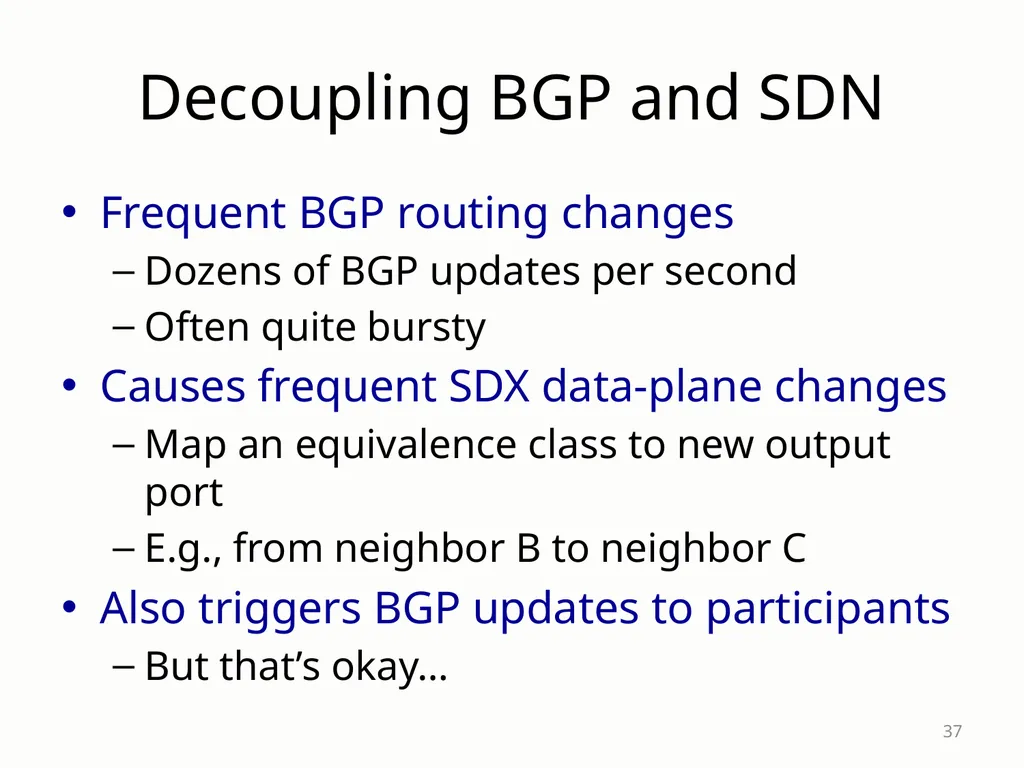 SDX: A Software-Defined Internet eXchange Jennifer - slide 37 of 47
