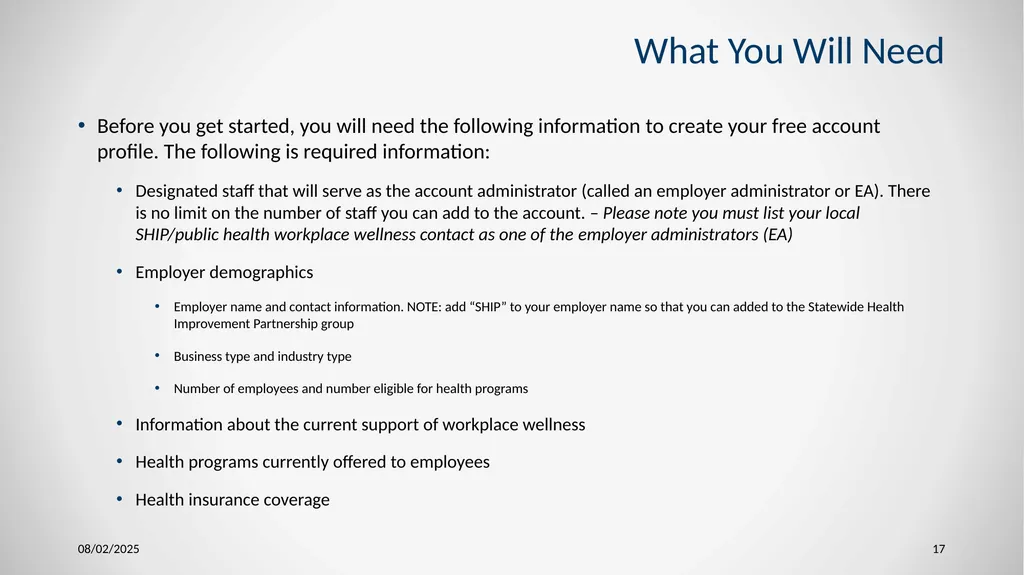 1 Wellness Program Startup and Sustainability - slide 17 of 26