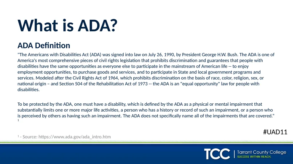 ADA, 504, 508, WCAG: I’m Supposed To Be Meeting - slide 4 of 22
