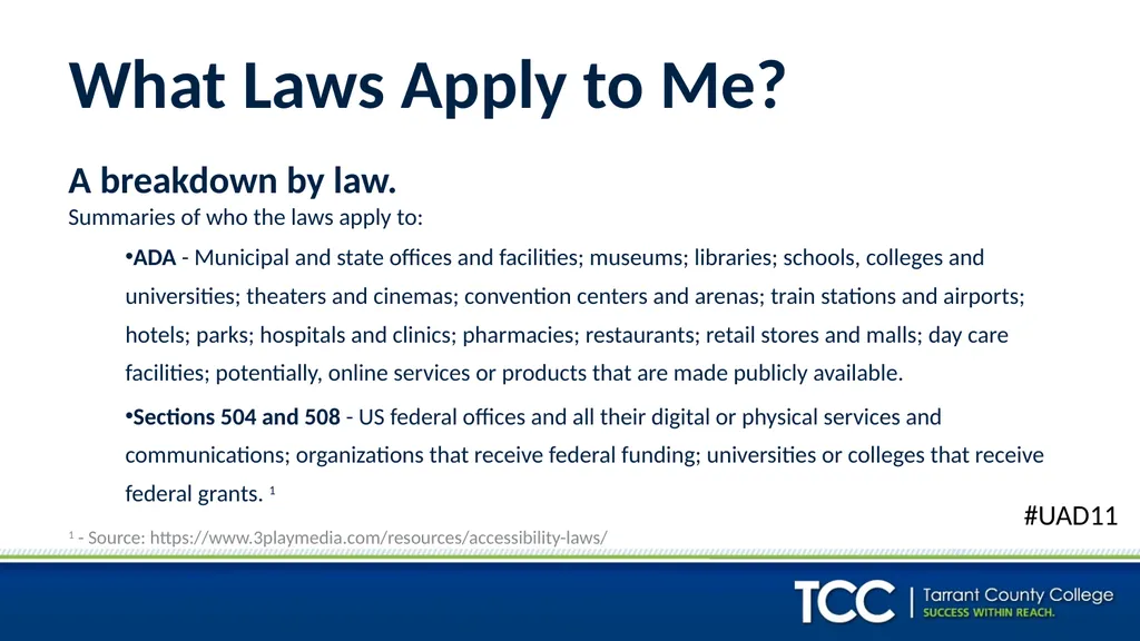 ADA, 504, 508, WCAG: I’m Supposed To Be Meeting - slide 8 of 22