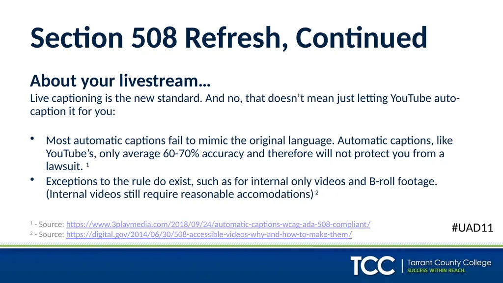 ADA, 504, 508, WCAG: I’m Supposed To Be Meeting - slide 10 of 22