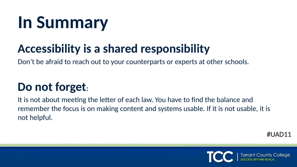 ADA, 504, 508, WCAG: I’m Supposed To Be Meeting - slide 21 of 22