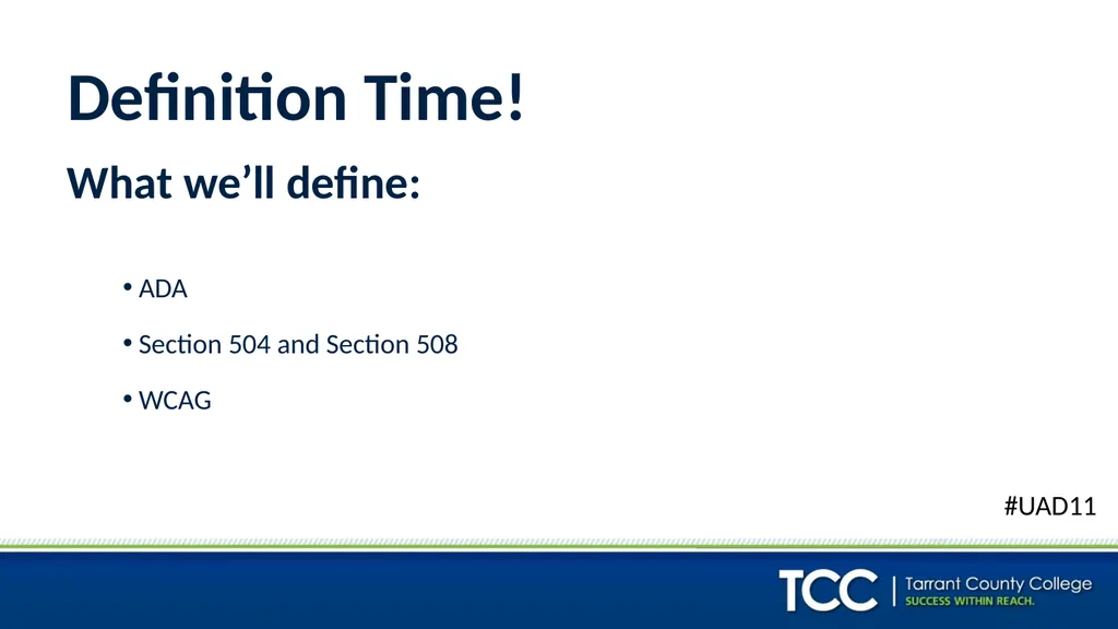 ADA, 504, 508, WCAG: I’m Supposed To Be Meeting - slide 3 of 22
