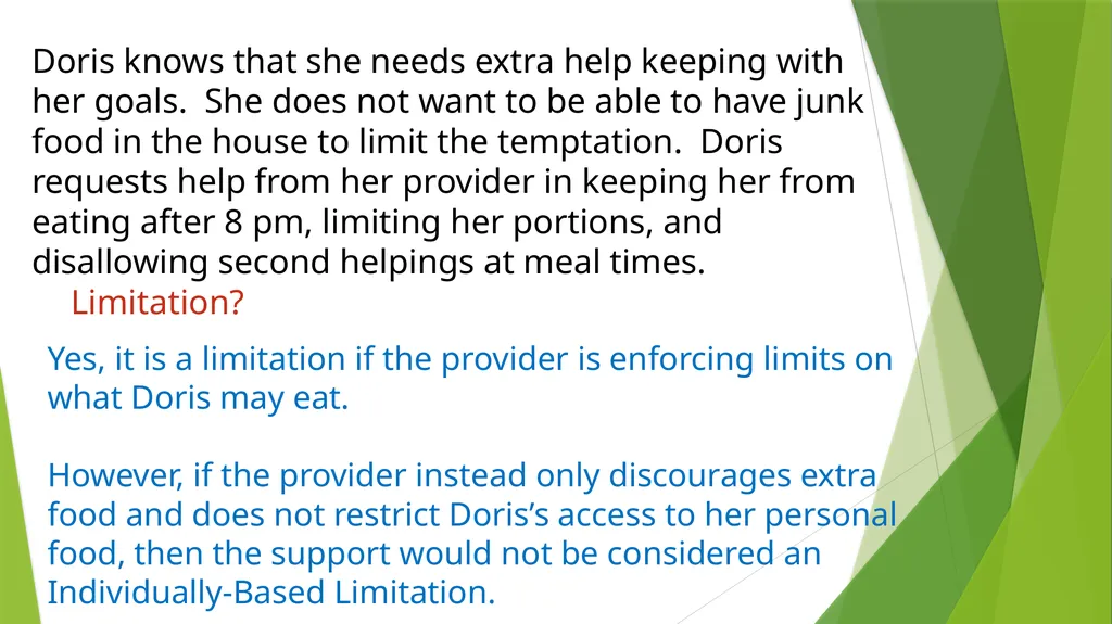 Individually-Based Limitations Practice Examples - slide 8 of 41