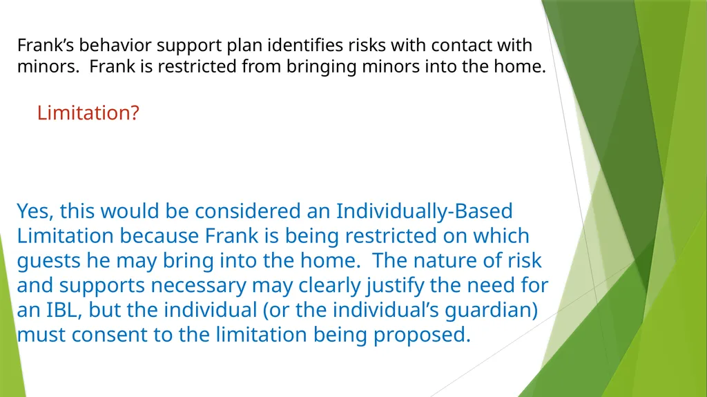 Individually-Based Limitations Practice Examples - slide 38 of 41