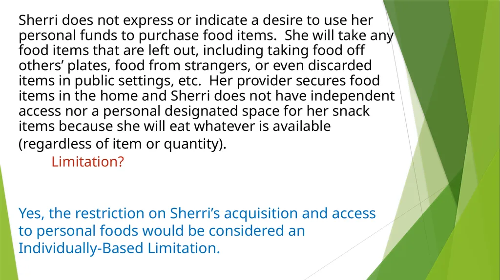 Individually-Based Limitations Practice Examples - slide 11 of 41
