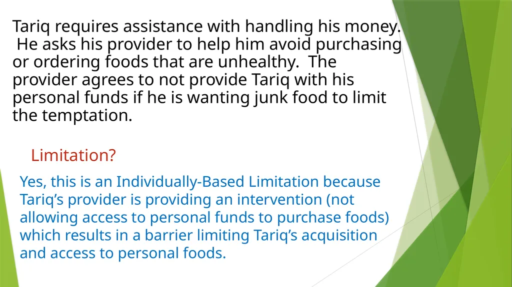 Individually-Based Limitations Practice Examples - slide 7 of 41