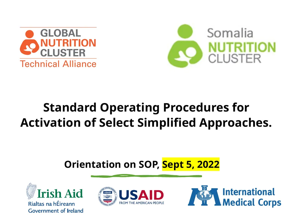 Standard Operating Procedures for Activation of