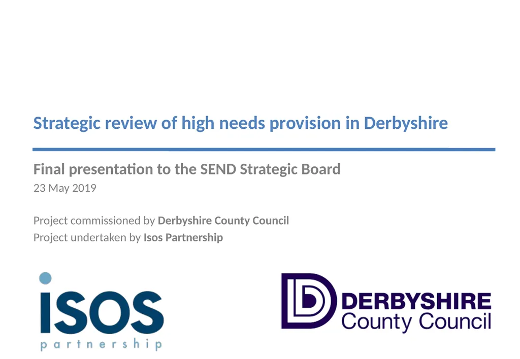 Strategic review of high needs provision in