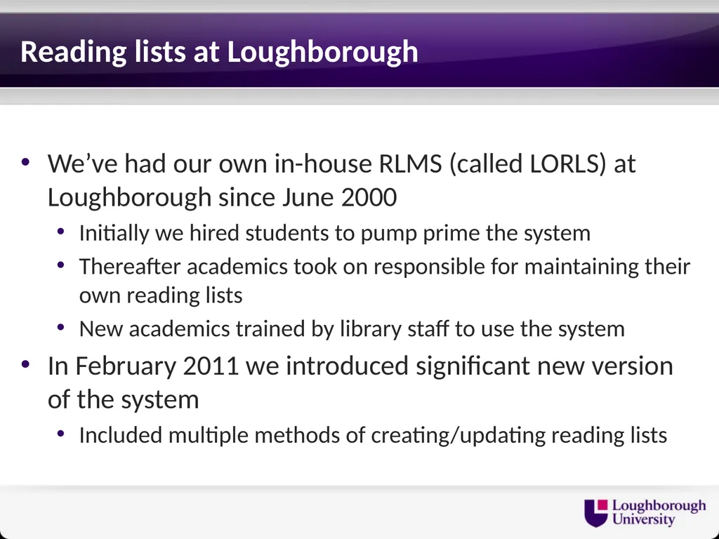 Reading Lists - End to End Gary Brewerton - slide 5 of 15