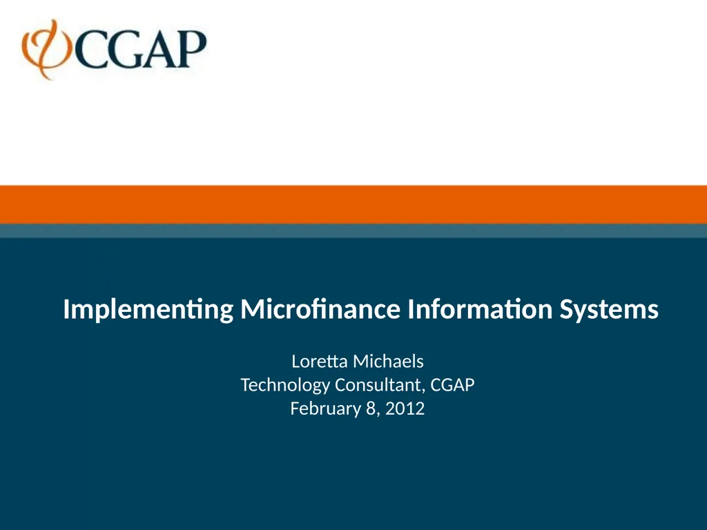 Implementing Microfinance Information Systems