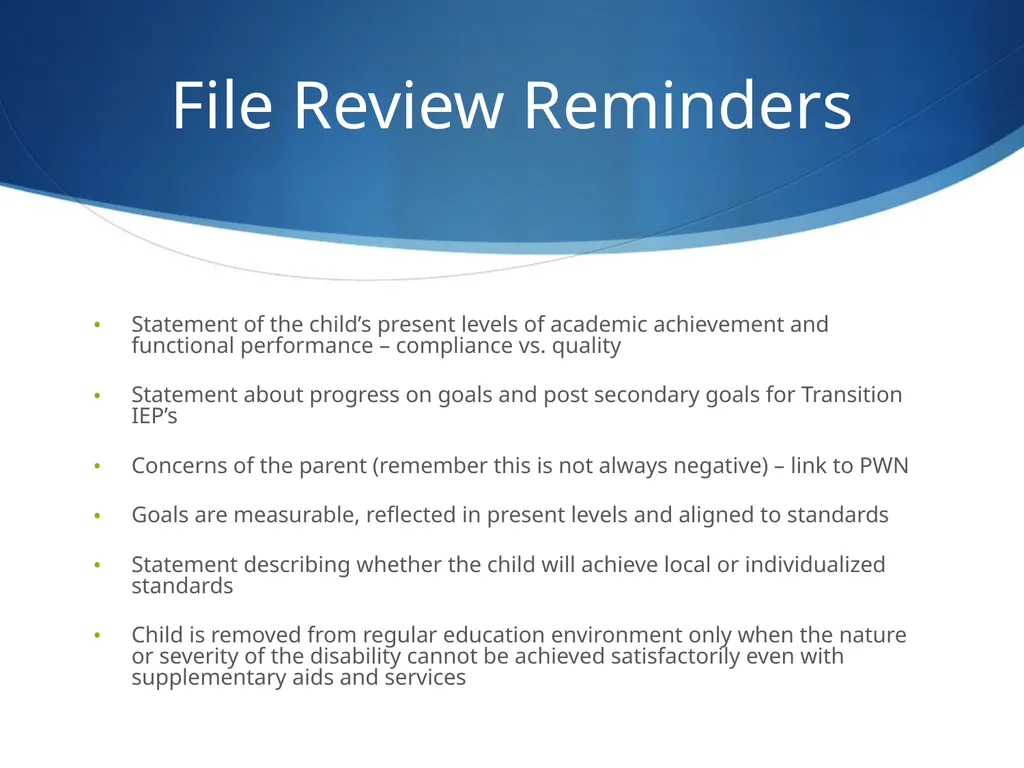 IEP and Frontline Updates Presented by: Nita - slide 28 of 35