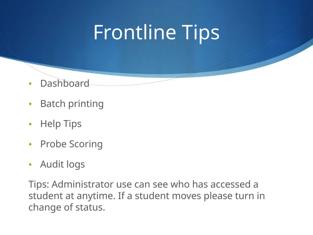 IEP and Frontline Updates Presented by: Nita - slide 31 of 35