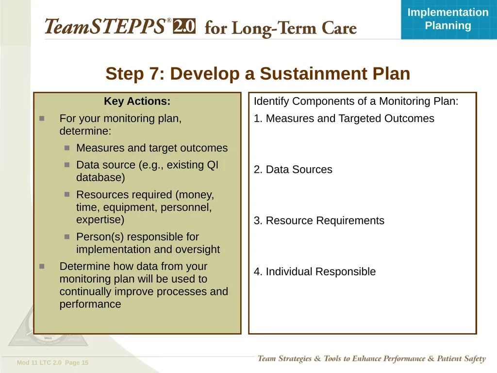 Implementation Planning Objectives Describe the - slide 15 of 20